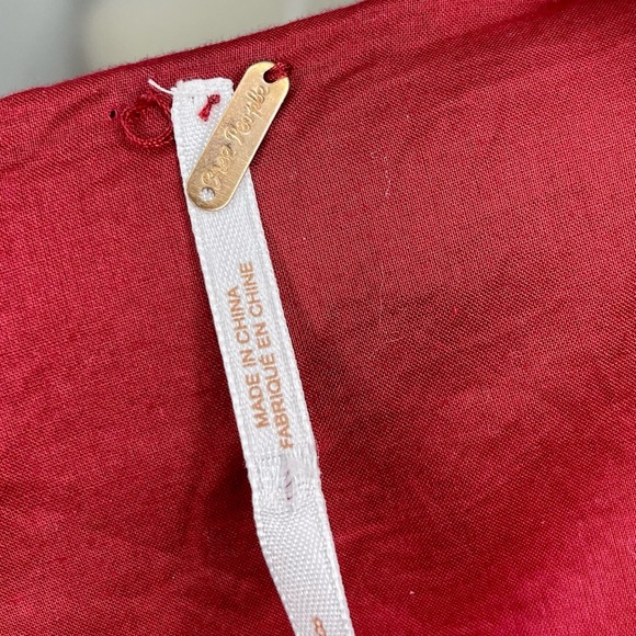 Free People Red Chenille Cheetah Skirt, Size (8) - Picture 7 of 7